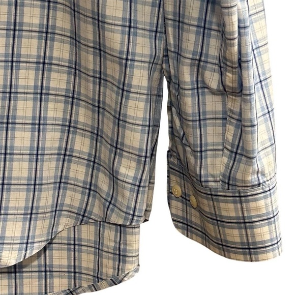 Peter Millar Men's Plaid Long Sleeve Button-Up Shirt Blue Size L - Picture 8 of 16